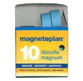 Магниты Magnum, d=34х13мм, сила 2кг, 10шт./уп. синие, карт. уп