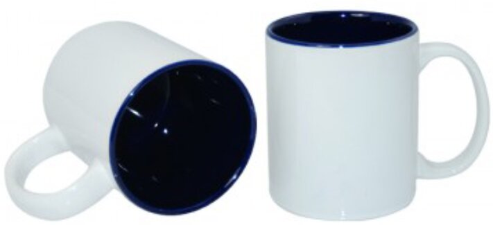 Кружка для термопереноса (сублимации) двухцветная B11N-07, синяя внутри