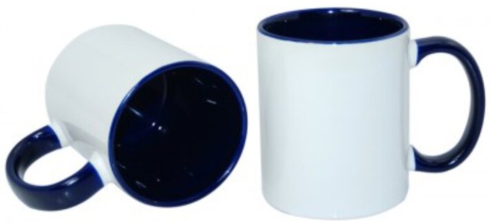 Кружка для термопереноса (сублимации) B11T-06Th, синяя внутри и синяя ручка