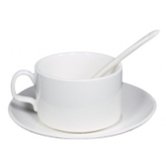 Кофейный набор (кружка, тарелка, ложка) для термопереноса (сублимации) B5KFF2, белая