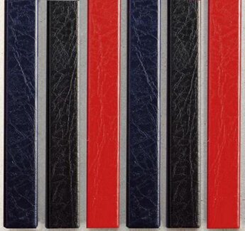 Цветные металлические каналы с покрытием ''кожа'' O.CHANNEL Mundial 16х217 мм, красные