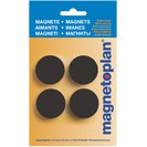 Магниты Magnum, d=34х13мм, сила 2кг, 4шт./уп., черные, в блистере