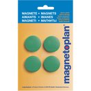 Магниты Standart, d=30х8мм, сила 0,8кг, 4шт./уп. зеленые, в блист
