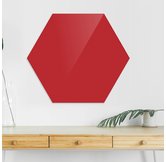 Доска стеклянная магнитно-маркерная шестиугольная Askell Hexagon красная, 45 см.