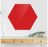 Доска стеклянная магнитно-маркерная шестиугольная Askell Hexagon алая, 90 см.