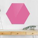 Доска стеклянная магнитно-маркерная шестиугольная Askell Hexagon розовая, 45 см.