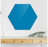 Доска стеклянная магнитно-маркерная шестиугольная Askell Hexagon голубая, 45 см.