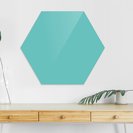 Доска стеклянная магнитно-маркерная шестиугольная Askell Hexagon мятная, 45 см.