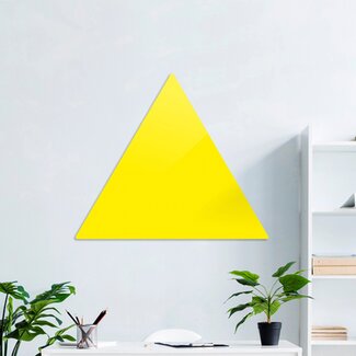 Доска стеклянная магнитно-маркерная треугольная Askell Triangle лимонная, 60 см.