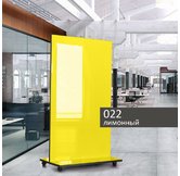 Доска мобильная стеклянная магнитно-маркерная ASKELL Mobile лимонная, 125х170 см