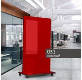 Доска мобильная стеклянная магнитно-маркерная ASKELL Mobile красная, 125х170 см