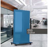 Доска мобильная стеклянная магнитно-маркерная ASKELL Mobile голубая, 125х170 см