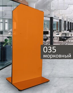 Доска мобильная стеклянная магнитно-маркерная ASKELL Mobile Sim морковная, 125х170 см