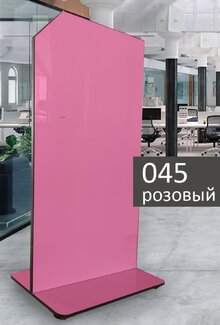 Доска мобильная стеклянная магнитно-маркерная ASKELL Mobile Sim розовая, 100х170 см