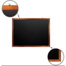 Доска для мела магнитная 90х120 см, черная, деревянная окрашенная рамка, BRAUBERG