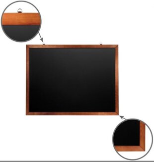 Доска для мела магнитная 90х120 см, черная, деревянная окрашенная рамка, BRAUBERG