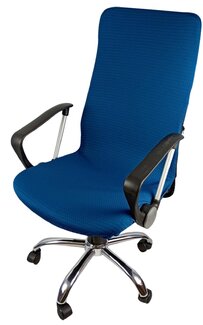 Чехол на компьютерное кресло ГЕЛЕОС 422М, размер М, волна, лазурный