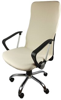 Чехол на компьютерное кресло ГЕЛЕОС 440М, размер М, волна, бежевый