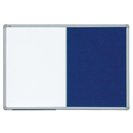 Доска КОМБИ маркерная магнитная/текстильная поверхность бело-синего цвета, 120x90, TCAST129