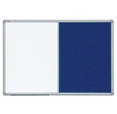 Доска КОМБИ маркерная магнитная/текстильная поверхность бело-синего цвета, 90x60, TCAST96