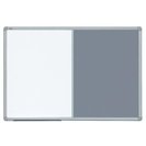 Доска КОМБИ маркерная магнитная/текстильная поверхность бело-серого цвета, 120x90, TCAST129