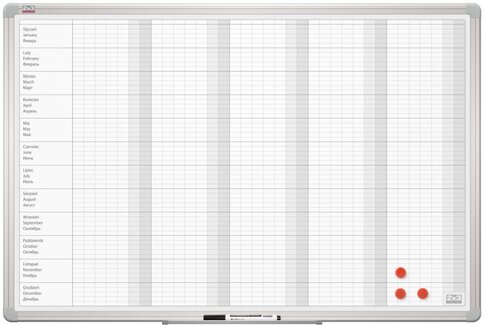 Доска планер ''на год'', маркерная, магнитная, керамическая поверхность, 90х60, TP002, 2X3
