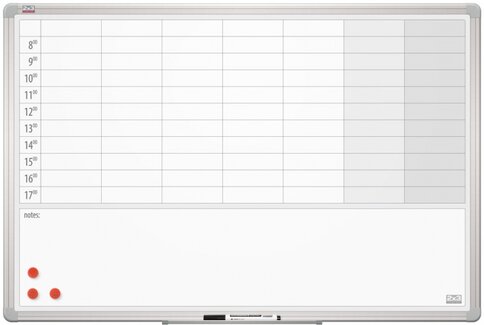 Доска планер ''на неделю'', маркерная, магнитная, керамическая поверхность, 90х60, TP003, 2X3