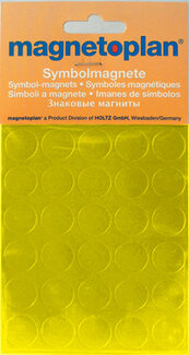 Магниты символьные, d=15мм, круглые, 30шт, желтые, д/планингов 1253102