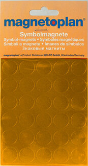 Магниты символьные, d=15мм, круглые, 30шт, оранжевые, д/планингов 1253144