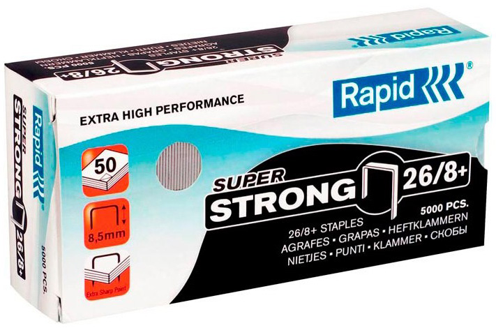 Скобы для степлера Rapid Super Strong 26/8+