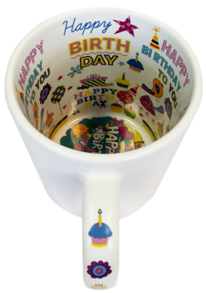 Кружка для термопереноса (сублимации) B101-HB, рис. внутри «С Днем Рождения!»