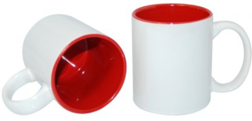 Кружка для термопереноса (сублимации) двухцветная B11N-02, красная внутри