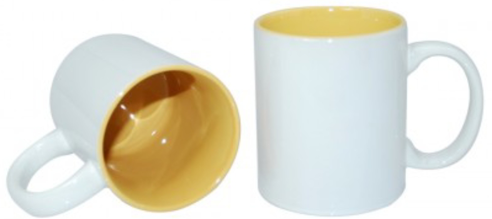 Кружка для термопереноса (сублимации) двухцветная B11N-03, желтая внутри