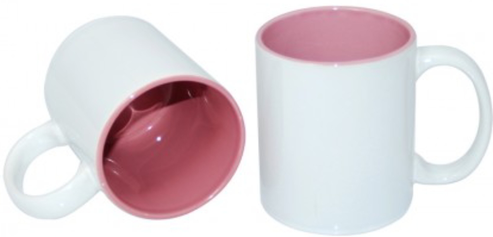 Кружка для термопереноса (сублимации) двухцветная B11N-08, розовая внутри