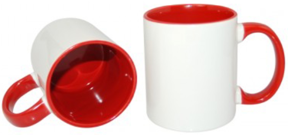 Кружка для термопереноса (сублимации) B11T-01Th, красная внутри и красная ручка