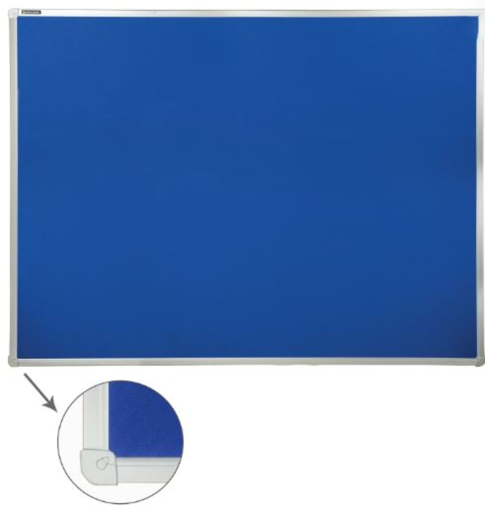 Доска c текстильным покрытием для объявлений 90х120 см синяя, BRAUBERG
