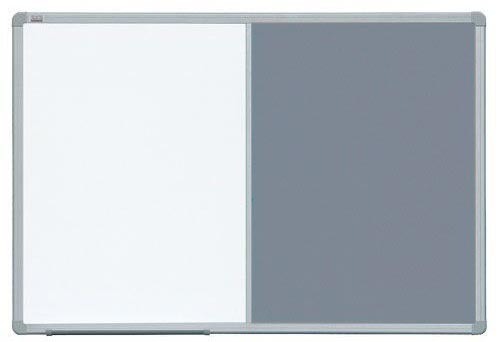 Доска КОМБИ маркерная магнитная/текстильная поверхность бело-серого цвета, 120x90, TCAST129